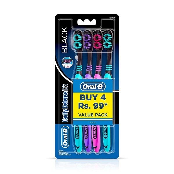 Oral B Cavity Defense Black Toothbrush Pack of 4