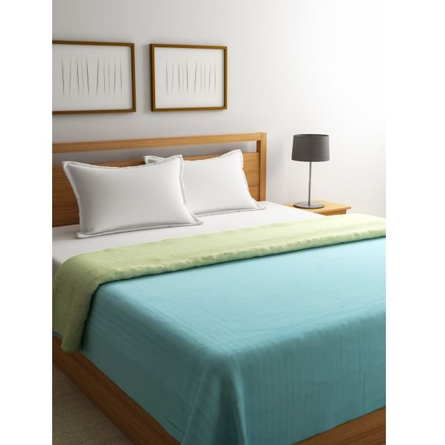 Raymond Home Blue Polyester Double Bed Cover