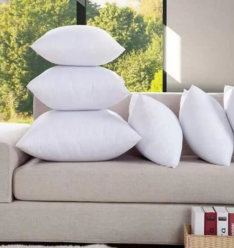 Shreejee Plain Back White Cushion Pack Of 5