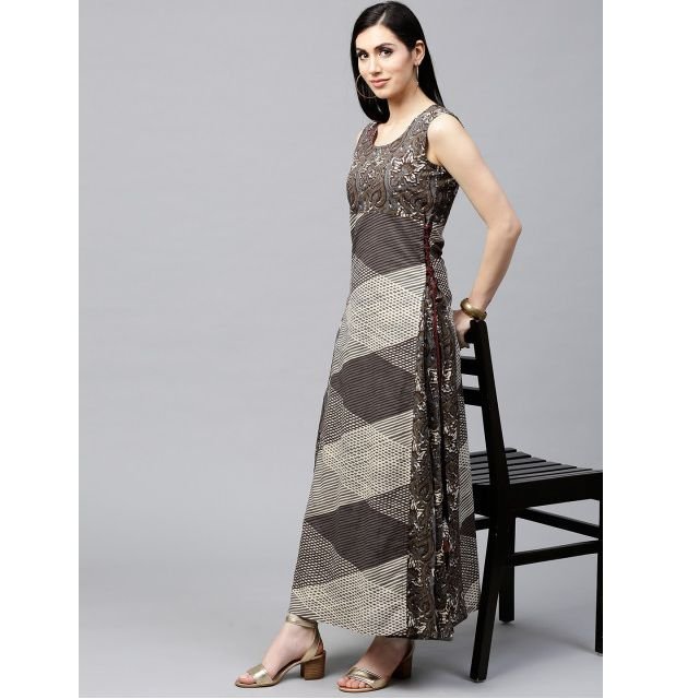 AKS Women Printed A-Line Kurta & Get 10% Cashback
