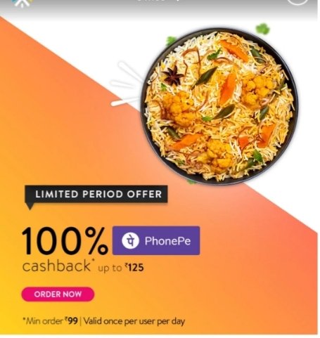 Eatfit 100% cashback upto Rs.125 (Phonepe)