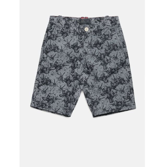 Indian Terrain Boys Navy & Grey Printed Regular Shorts