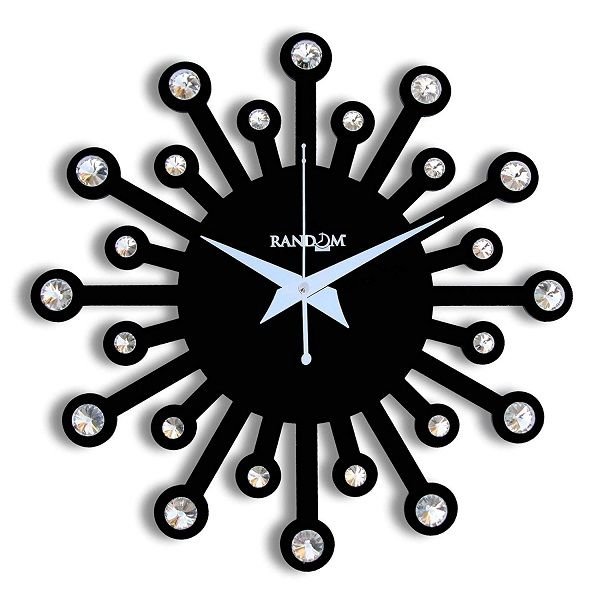 Random Clocks Jewel Round Wood Wall Clock
