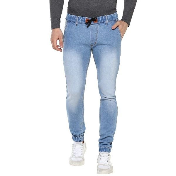 Urbano Fashion Men's Light Blue Jogger Jeans