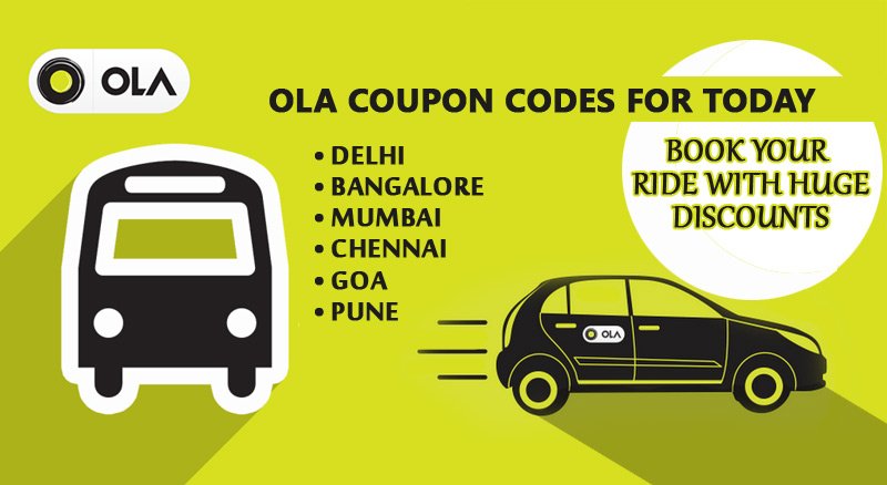 Get Ola Coupon Codes for Today in Delhi, Mumbai, Bangalore and Many Cities and Get Huge Discounts