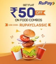Rupay Classic Debit Card Offer on Food Combos