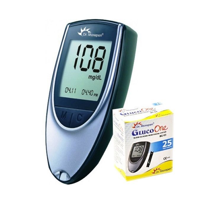 Dr. Morepen Gluco One Glucometer, 25 Strips (Multicolor)