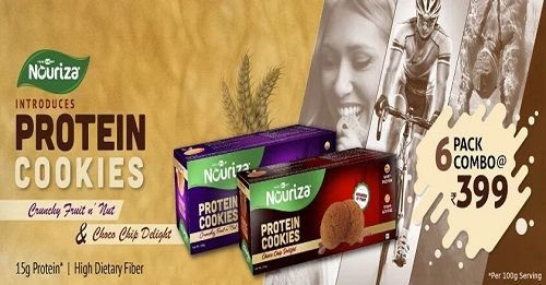 Nouriza Protein Cookies, 100 g (Pack of 6) @ Rs.399