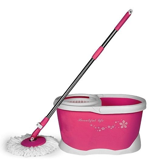 (Lowest Price) Wonder Spin Mop Pink Floor Cleaning Set