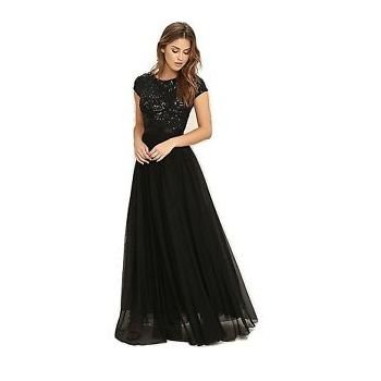 Women's Georgette Sequence Party Wear Gown Dress