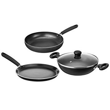 Solimo Non-Stick 3-Piece Kitchen Set & Rs.50 Cashback