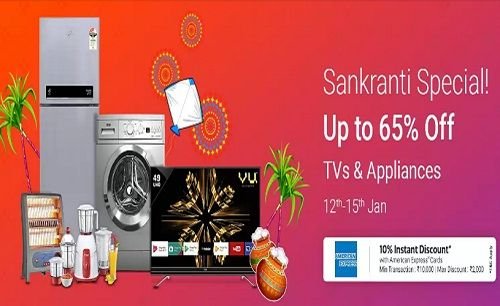 Flipkart Sankranti Special :- Upto 65% Off On TVs & Appliances