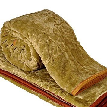Cloth Fusion Celerrio Mink Blanket- Double , Golden