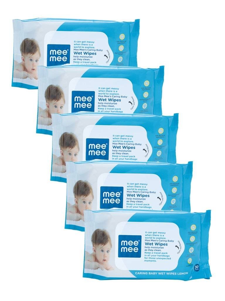 Mee Mee Caring Baby Wet Wipes - 30 pcs (Pack of 5)