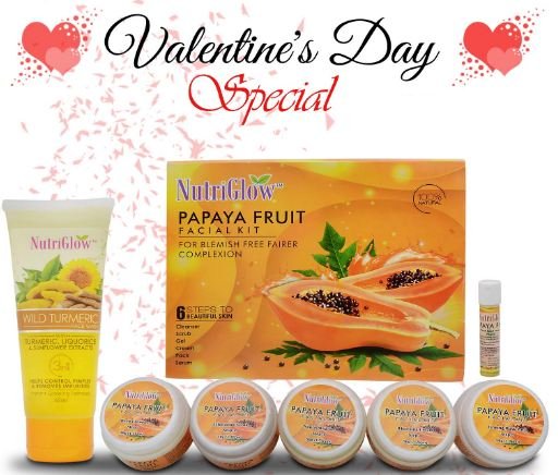 Nutriglow Glowing Papaya Fruit Facial Kit (Pack of 6) @ 359