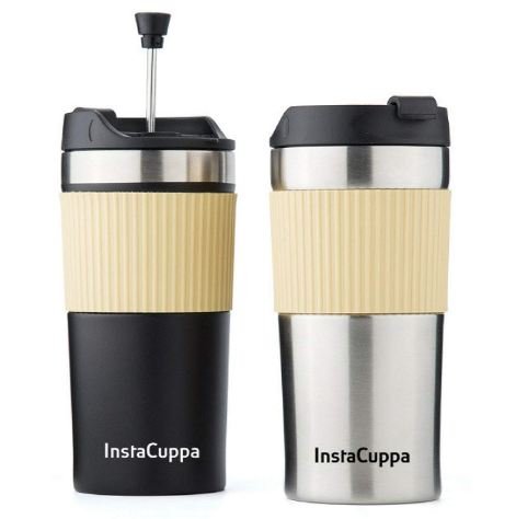 InstaCuppa Steel Coffee Making Travel Mug, 400ml