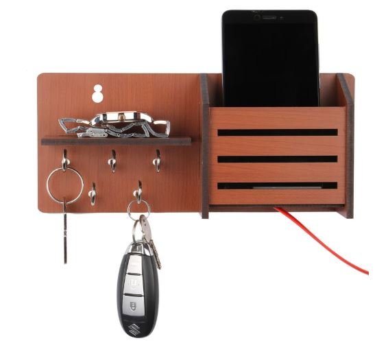 Get best price offer at Artworks MDF Side-Shelf Pocket Key Holder