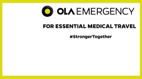 Ola Ride is now Available for Essential & Medical Travel