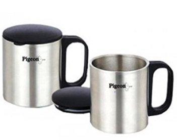 Pigeon Coffee Mug with Lid, 180ml Set of 2 @ Rs. 102