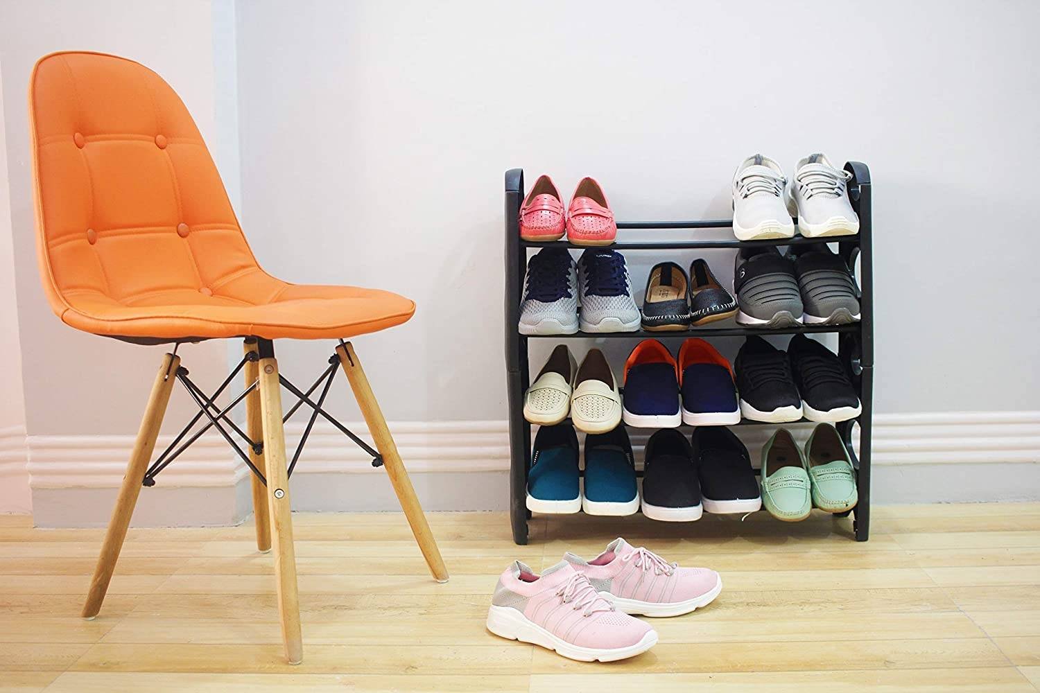Buy Assemble & Light Weight Foldable 4 Shelves Shoe Rack