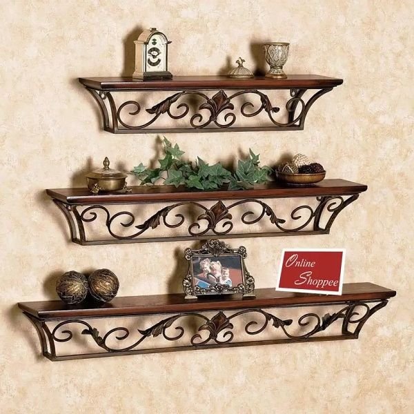 Onlineshoppee Hermosa Floating Wooden Wall Shelf