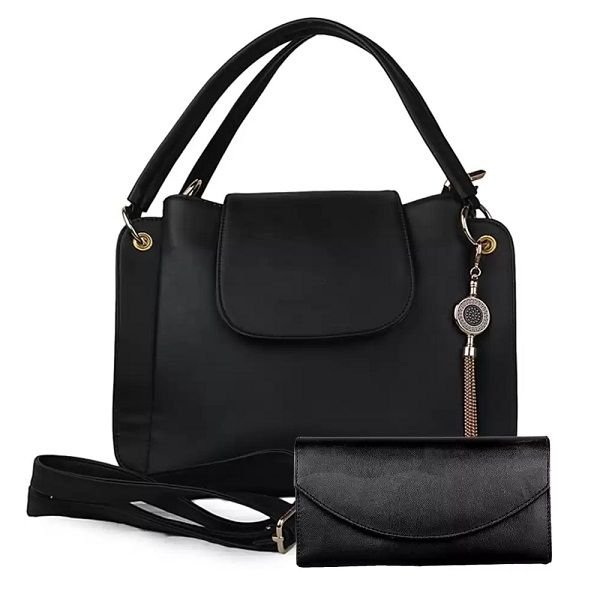 Deniza Women Casual Black PU Sling Bag