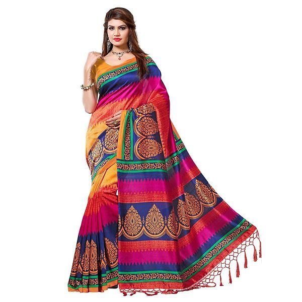 Women's Mysore Art Silk Saree with Blouse Piece By e-VASTRAM