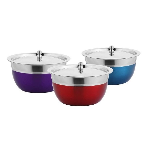 Solimo Stainless Steel Miska Bowls With Lid
