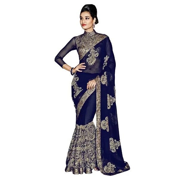 Aashvi Creation Embroidered Georgette Saree