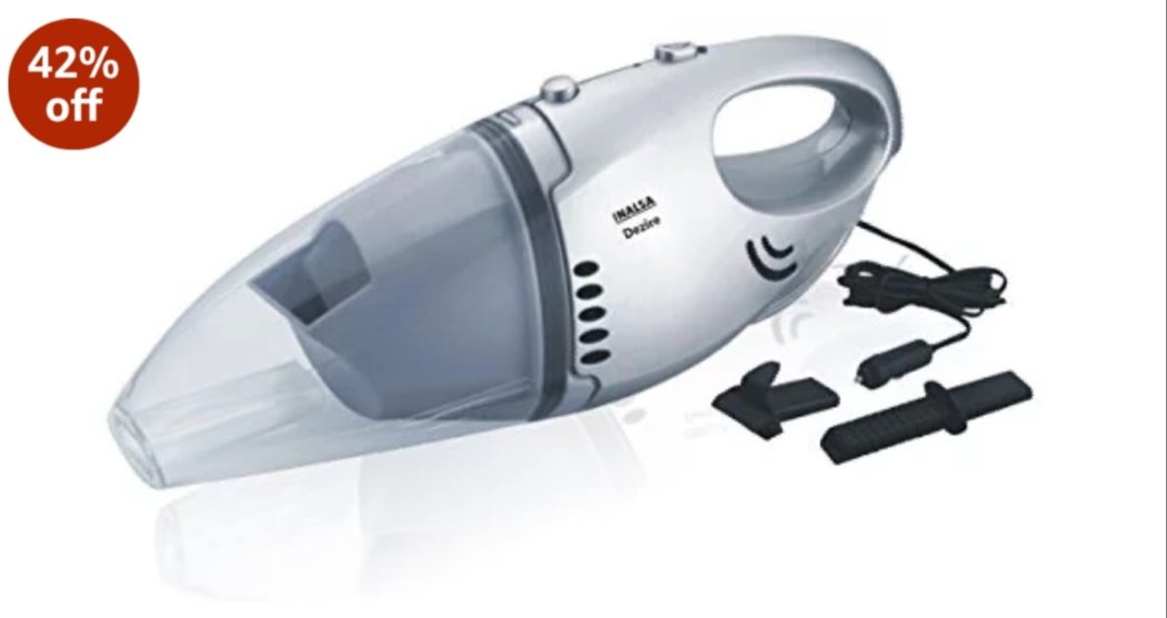 Inalsa Dezire 60 Watt- Car Vacuum Cleaner with 5m Long Cord Rs. 1095