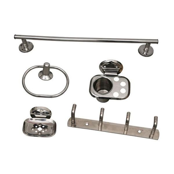 Glossy Stainless Steel Complete Bathroom Set