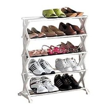 5 Tier Foldable Stainless Steel Shoe Rack