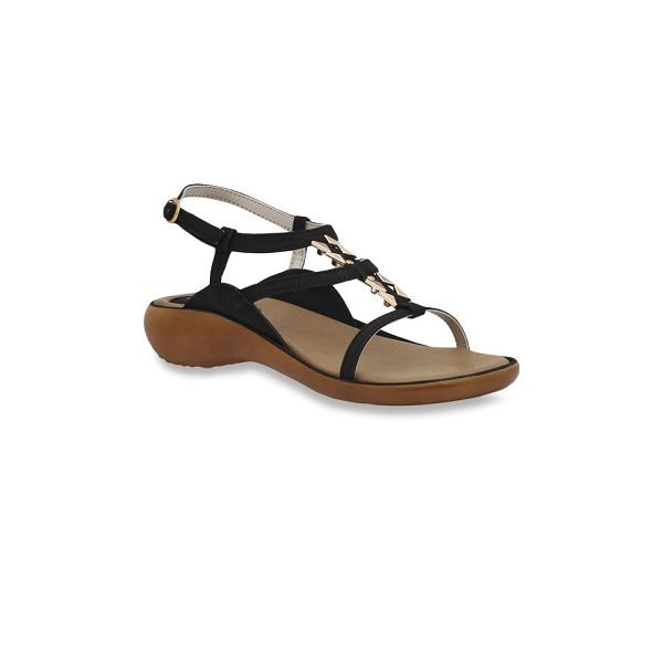 La Briza Mato Black T-Strap Sandals & Get Extra 10% Off