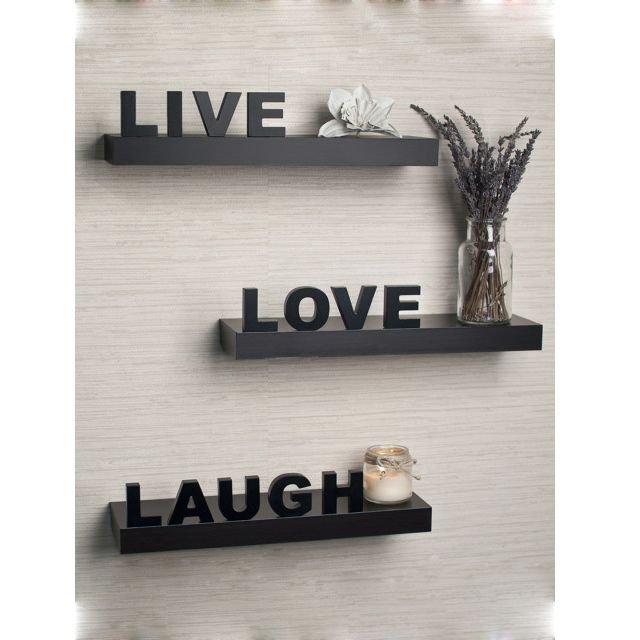 Home Sparkle Black Wall Shelves Set of 3