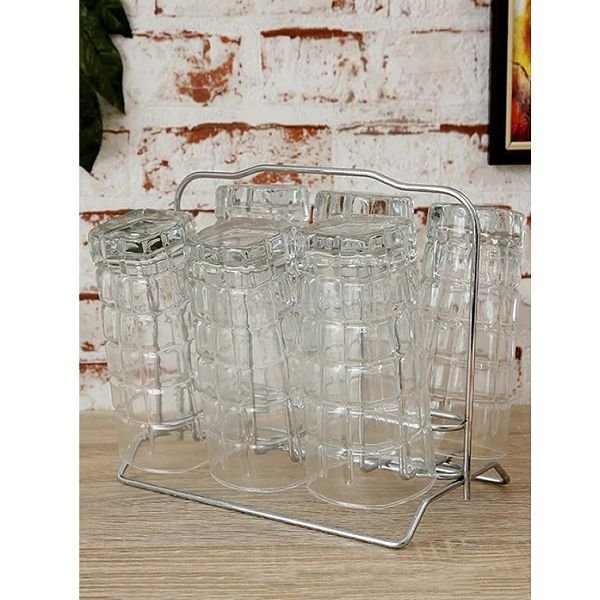 Disha Stainless Steel Glass Stand Set Of 6