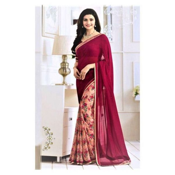 Zofey Bollywood Designer Sarees Red Georgette Saree