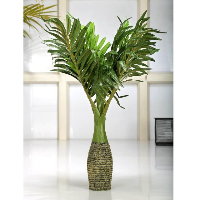 Fourwalls Green Artificial Bonsai Palm Plant