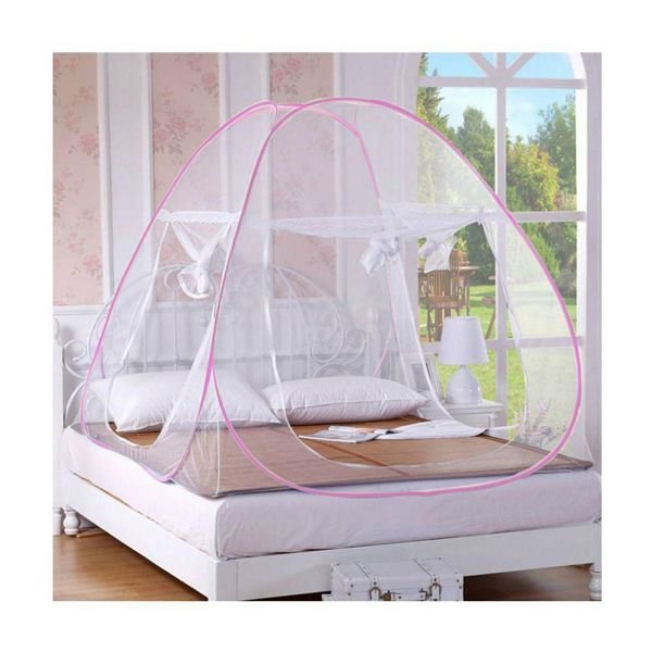 Queen Double Pink Plain Mosquito Net