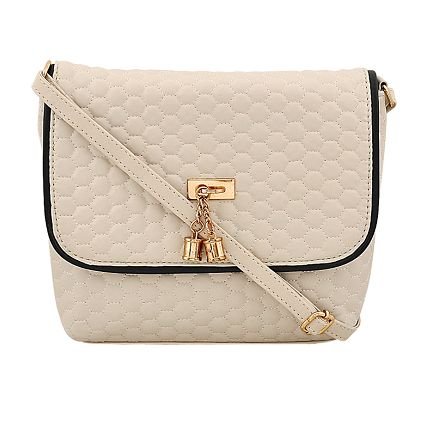 Blizzard White Leatherette Regular Sling Bag