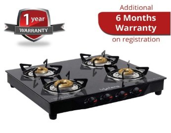 Lifelong Glass Top Gas Stove, 4 Burner Gas Stove @ Rs. 2999