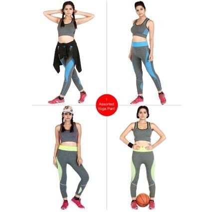 Popstash Sports Bra 1 Yoga Pant Pack of 4