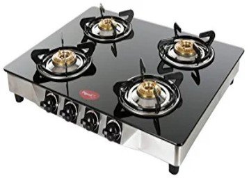 Pigeon Blaze Glass 4 Burner Gas cooktop at Rs. 3399