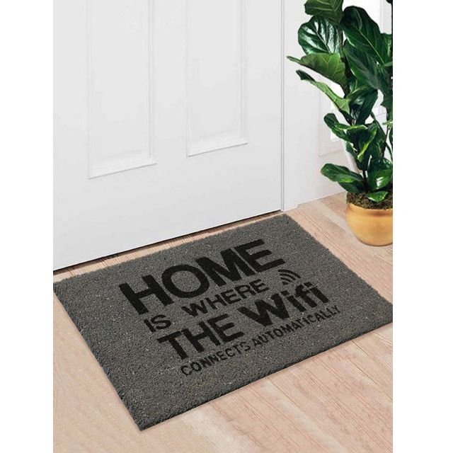 Saral Home Grey Rectangular Anti-Skid Coir Doormat