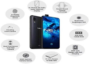 Vivo NEX Mobile (Ultra FullView Display, 8GBRAM + 128GB Memory) Rs. 27990