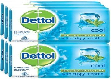 Dettol Bathing Bar Soap, Cool (1000 g, Pack of 8) at Rs.300