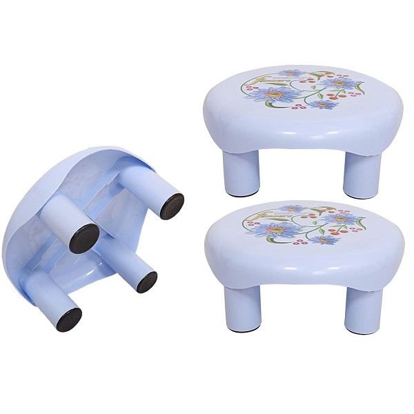 Kuber Industries Floral Plastic Bathroom Stool