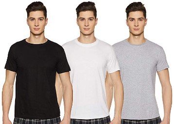 6 Degrees Men's Solid T-Shirt Pack of 4 Rs. 369