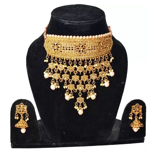 Jewels Kafe Alloy Women Gold Jewel Set