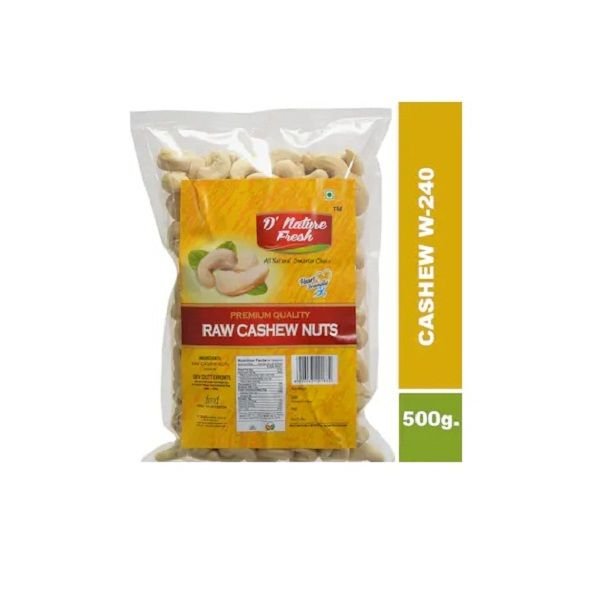 D'Nature Fresh Raw Cashews 500Gms Pack Of 1