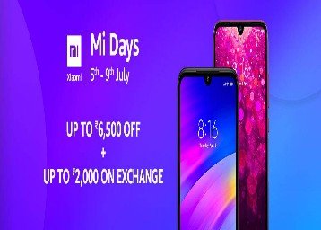 Mi Days (5th-9th July) - Upto Rs 6500 + Rs.2000 Off on exchange